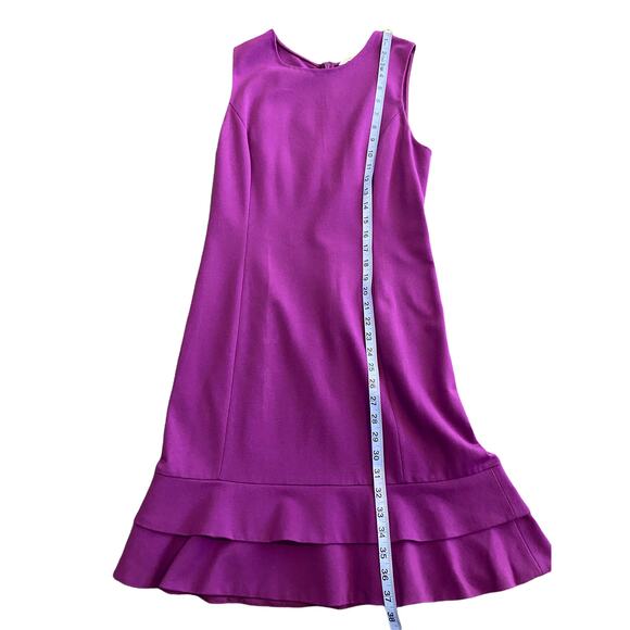 Diane Von Furstenberg Jacey Purple Ruffled Office Cocktail Sheath Dress Size 8 - Picture 8 of 8